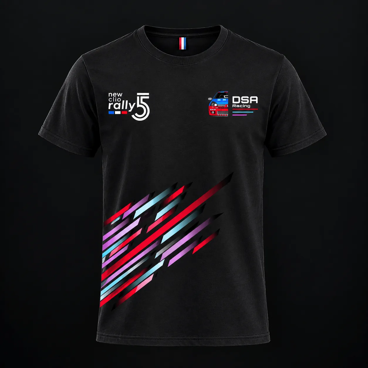 T-shirt DSA Racing noir, vue de face